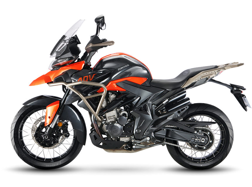 Zontes Moto San Isidro - Zontes 350T lateral derecho Zontes Motos San Isidro - Lateral izquierdo Zontes 350T naranja y negro
