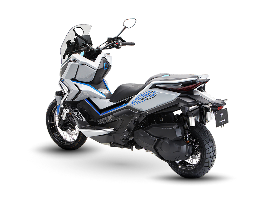 Zontes Moto San Isidro - 368G trasera dinámica Zontes Motos San Isidro - Zontes 368G Adventure vista tres cuartos trasera