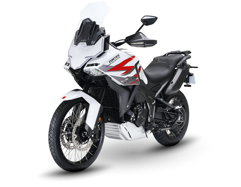 Zontes Moto San Isidro - Zontes 703F Adventure lateral izquierdo blanco Zontes Motos San Isidro - Lateral izquierdo Zontes 703F Adventure blanco y rojo