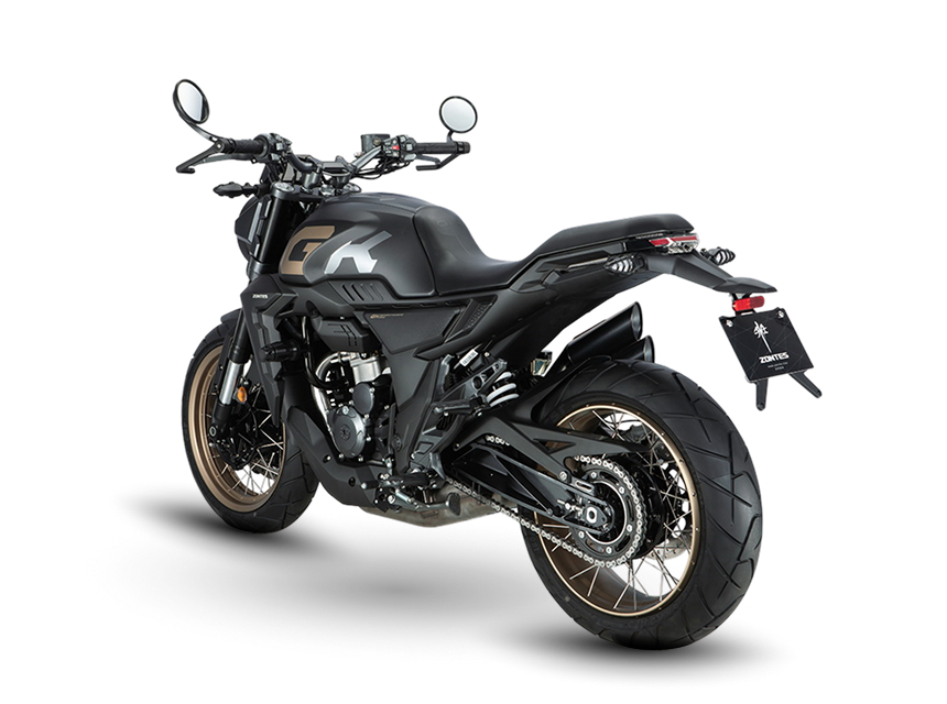 Zontes Moto San Isidro - Zontes CK lateral trasero izquierdo Zontes Motos San Isidro - Moto Zontes CK vista lateral trasera izquierda color negra