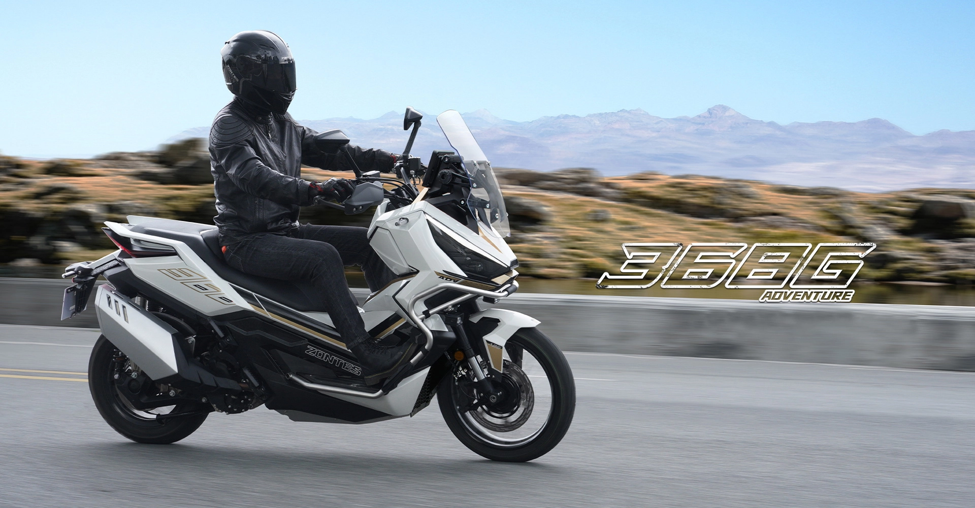Zontes Moto San Isidro - Zontes 368G Adventure en movimiento Zontes Motos San Isidro - Scooter Zontes 368G Adventure en ruta