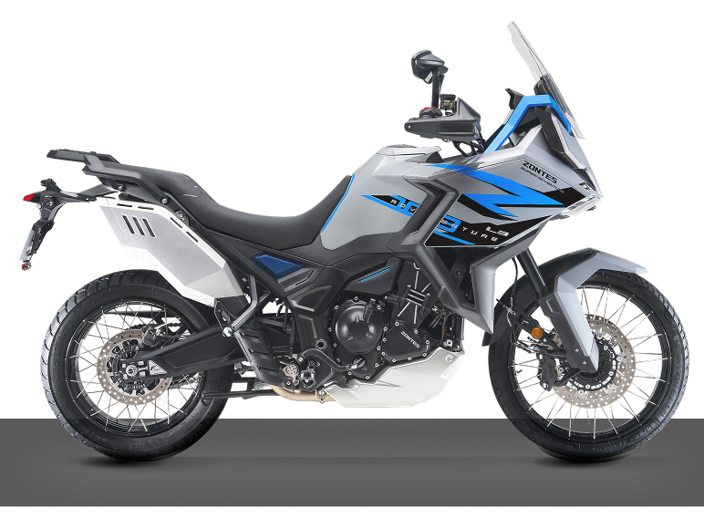 Zontes Moto San Isidro - Zontes 703F Adventure lateral derecho Zontes Motos San Isidro - Lateral derecho Zontes 703F Adventure azul y gris