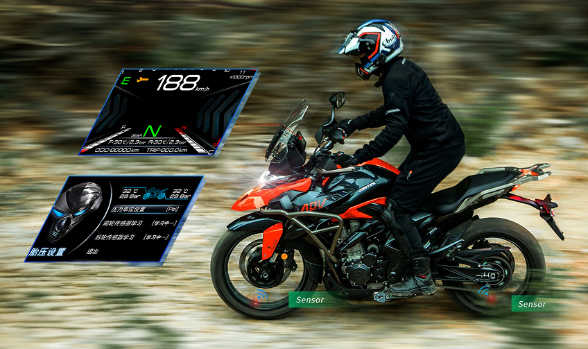 Zontes Moto San Isidro - Monitoreo de presión de neumáticos 350T Zontes Motos San Isidro - Zontes 350T con sistema de monitoreo de presión