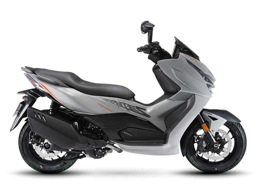 Zontes motos en San Isidro - scooter Zontes 368D gris con carenado negro, asiento doble y llantas negras