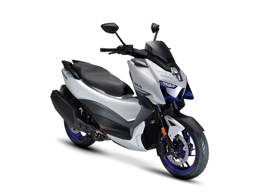 Zontes motos en San Isidro - scooter Zontes 368M blanco con frente angular, llantas azules y asiento negro