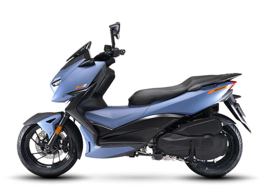 Zontes motos en San Isidro - scooter Zontes 368M azul con perfil lateral, asiento largo y escape oscuro