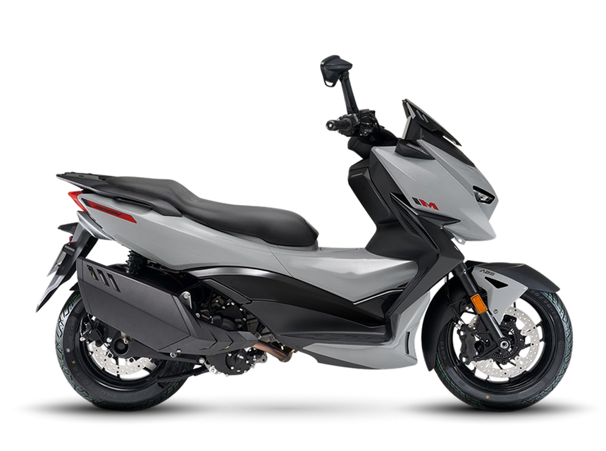 Zontes motos en San Isidro - scooter Zontes 368M gris con perfil lateral, asiento doble y escape negro
