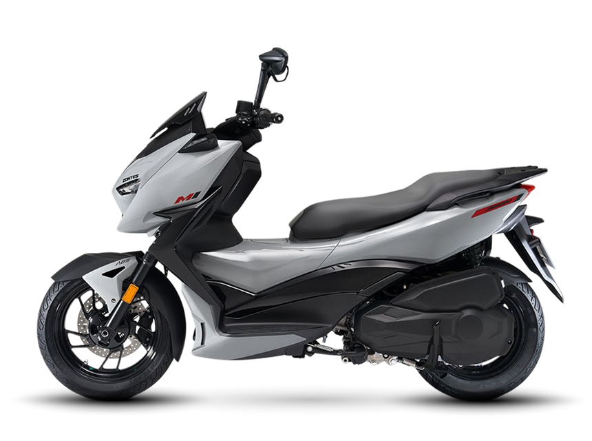 Zontes motos en San Isidro - scooter Zontes 368M gris con perfil lateral, asiento largo y escape oscuro