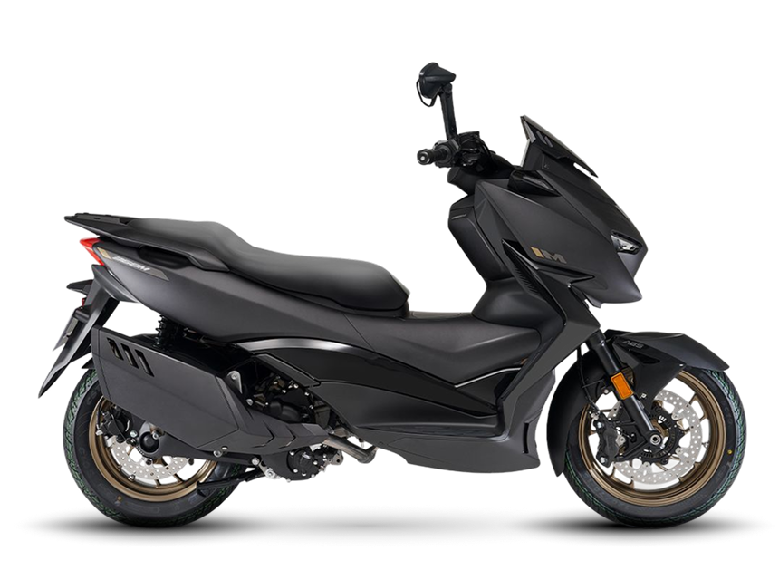 Zontes motos en San Isidro - scooter Zontes 368M negro con perfil lateral, llantas doradas y asiento doble