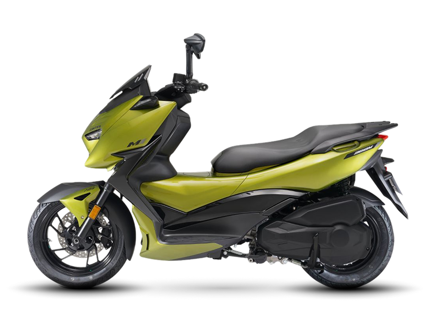 Zontes motos en San Isidro - scooter Zontes 368M verde con perfil lateral, asiento largo y escape oscuro