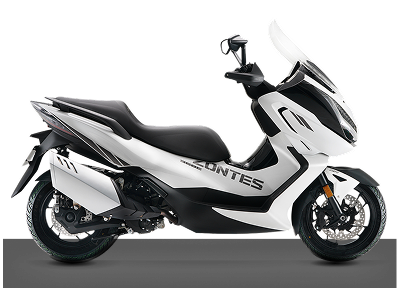 Zontes motos en San Isidro - scooter Zontes 368E blanco con diseño lateral, parabrisas alto y escape claro