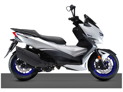 Zontes motos en San Isidro - scooter Zontes 368M blanco con perfil lateral, ruedas azules y asiento negro
